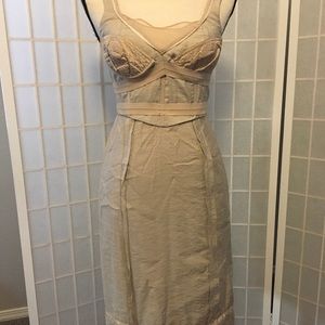 BCBGMaxazria Runway Taupe corset dress EUC Sz 0